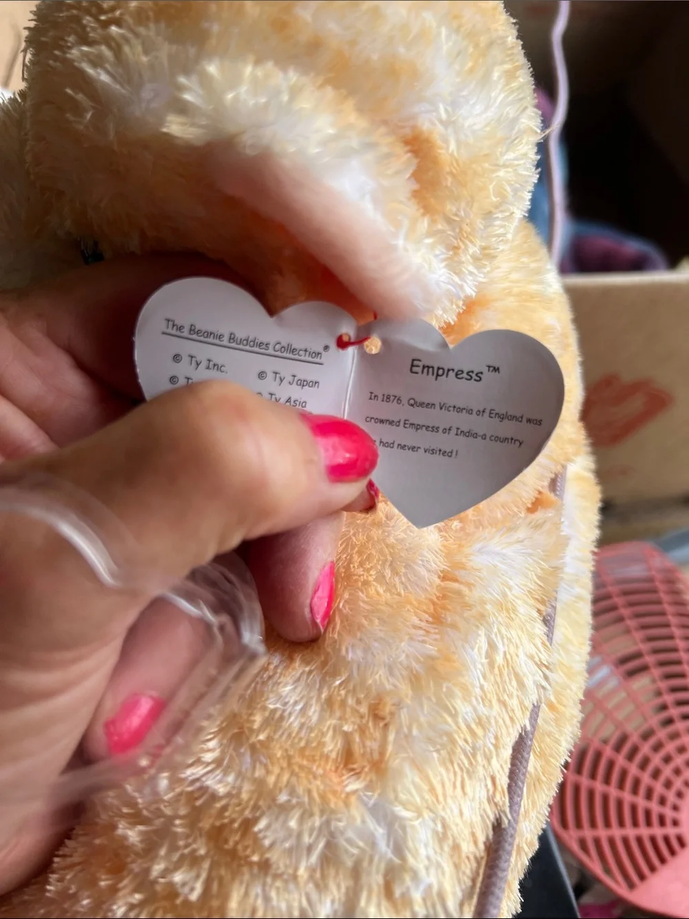 Vintage Plush Orange empress Cat Stuffed Animal - Soft Fuzzy Kitten